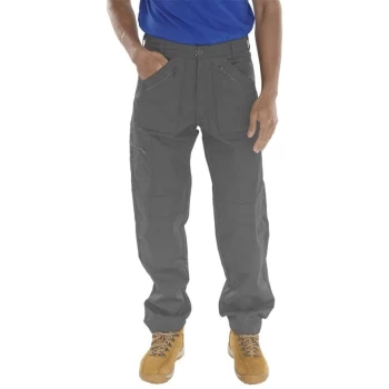 image of Click Action Work Trousers Grey - Size 30T