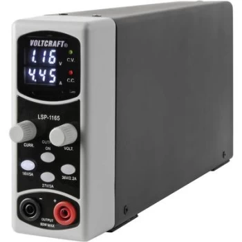 Image of VOLTCRAFT LSP-1165 Bench PSU (adjustable voltage) 0.1 - 36 V DC 0.01 - 5 A 80 W slim type No. of outputs 1 x