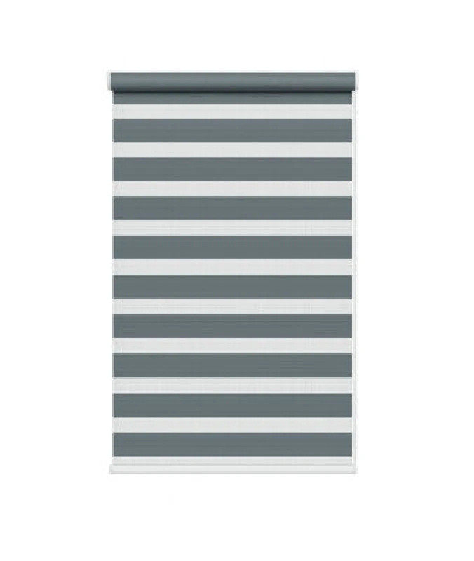 Image of Slate Grey Day & Night Zebra Roller Blind (165Cm Drop) - 45Cm