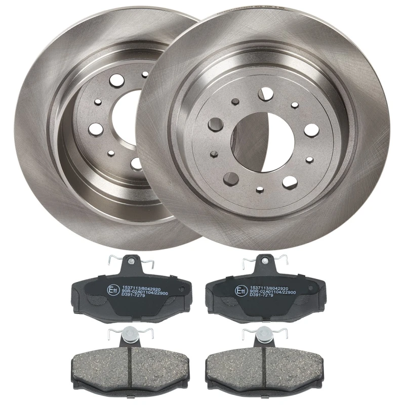 Image of RIDEX 3405B1869 Brake disc and pads set Rear Axle, Brake Disc Type: Solid, excl. wear warning contact Brake Set,disc brakes (3405)