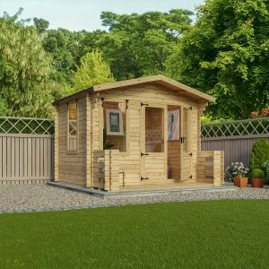 Image of Mercia 19mm Log Cabin with Veranda - 3.3 x 3.4m