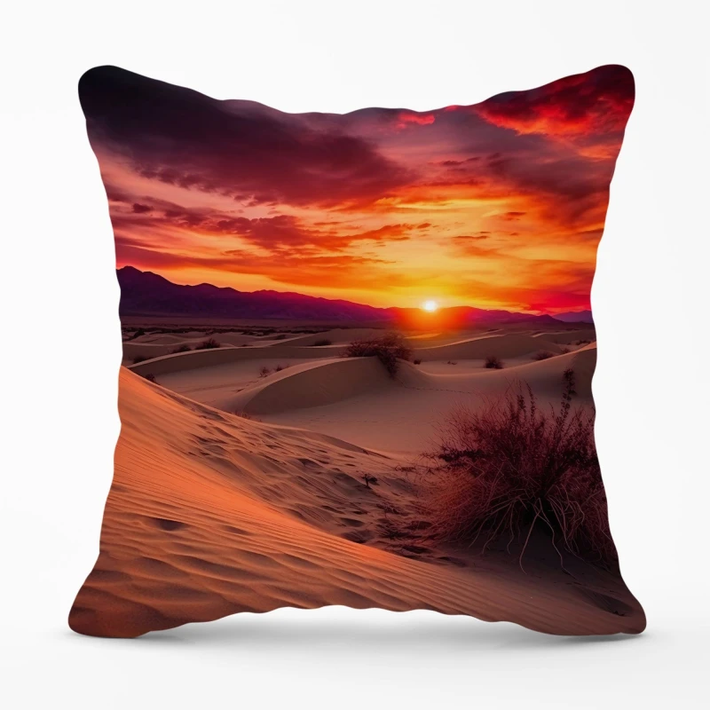 Image of Warren Reed - Designer Sunset In The Desert Cushions Size: 60cm x 60cm Multicolor Unisex 60cm x 60 cm
