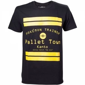 Image of Pokemon Pallet Town Kanto Mens X-Large Black T-Shirt