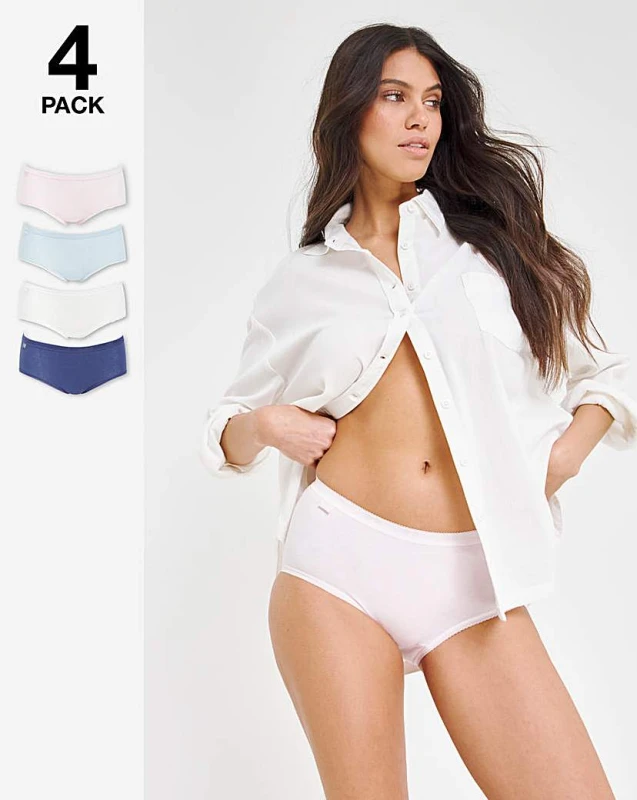 Image of Sloggi Sloggi 4Pk Basic Midi Knicker Blue Multi Blue Multi-Coloured - sloggi - Size: 20 Blue Multi-Coloured Female 20 HW59206