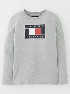 Image of Tommy Hilfiger Global Stripe Flag Tee L/S - White