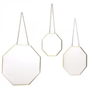Image of Set of 3 Hanging Geometric Mirrors