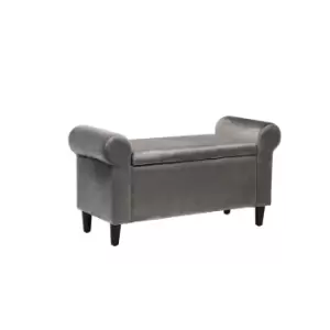 image of Highgrove Storage Stool Ottoman Grey