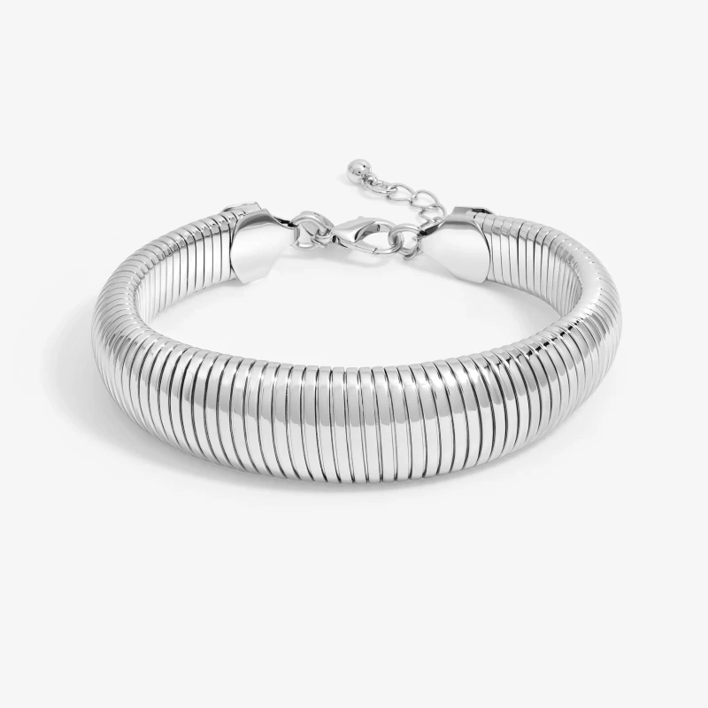 Image of Jon Richard Silver Plated Omega Cuff Bracelet Silver