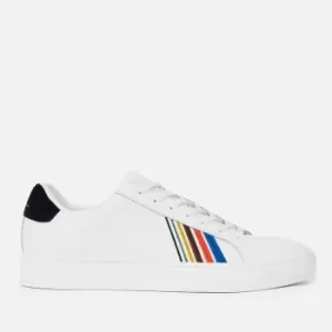 Image of Paul Smith Mens Rex Leather Cupsole Trainers - White Embroidery - UK 11