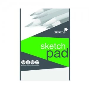 Image of Silvine Drawing Pad Acid Free Cartridge Paper 50 Sheets A4 474
