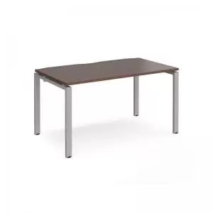 Image of Adapt starter unit single 1400mm x 800mm - silver frame and walnut top