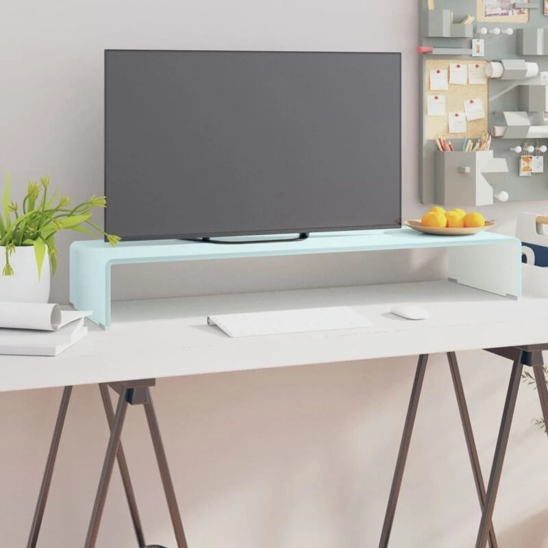 Image of vidaXL TV Stand/Monitor Riser TV Console Unit Entertainment Centre Glass Green