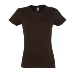 Image of SOLS Womens/Ladies Imperial Heavy Short Sleeve T-Shirt (M) (Chocolate)