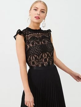 Image of Oasis Deco Placement Shell Top - Black, Size 10, Women