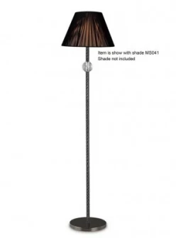 Image of Floor Lamp (SHADE SOLD SEPARATELY) 1 Light Black Chrome, Crystal