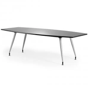 Image of Trexus Boardroom Table Writable Gloss 2400x1200x800mm Black Ref