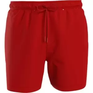 image of Calvin Klein Medium Drawstring Tape Swim Shorts Mens - Red