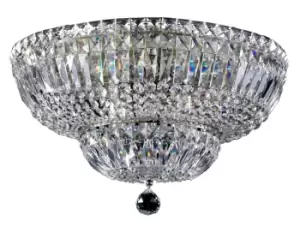 image of Basfor Semi Flush Ceiling Lamp Nickel Antique & Crystal, 12 Light, E14