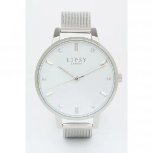 Image of Lipsy Silver Mesh Strap with Silver Case and White Dial