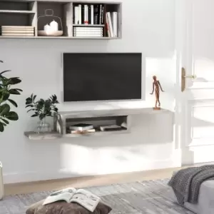 Image of Homcom Wall Mounted Floating TV Stand Shelf Granite Effect
