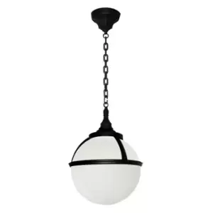 Image of Outdoor IP44 1 Bulb Chain Lantern Black LED E27 100W Bulb Outside External