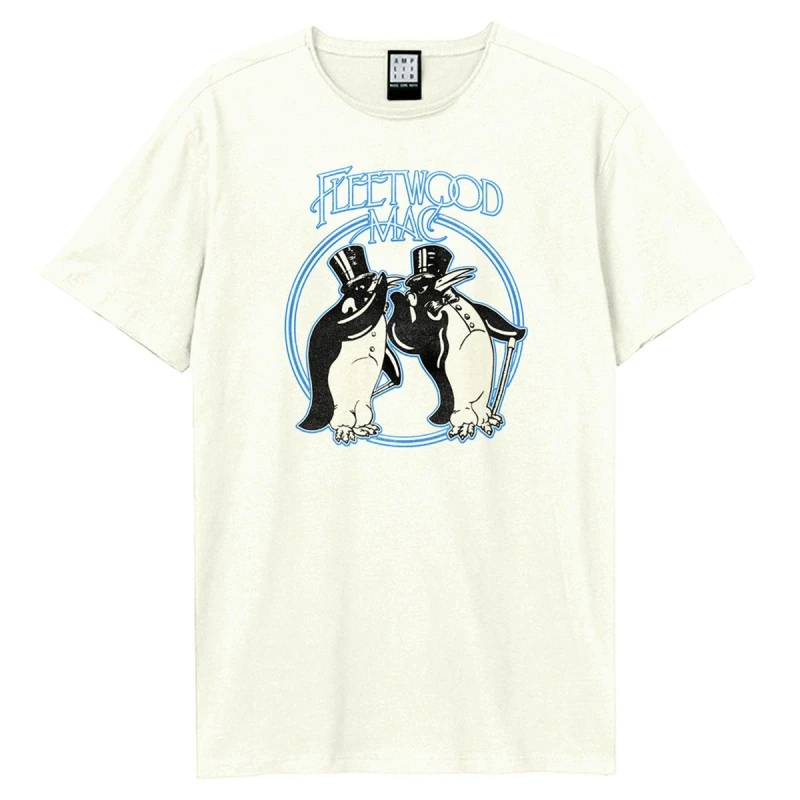 Image of Amplified Amplified Men Penguins Fleetwood Mac T-Shirt in White Size: X-Small White XS Male 5063574975391