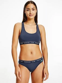 Image of Calvin Klein CK One Recycled Unlined Bralette Gift Set - Blue Size L, Women