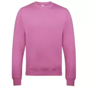 Image of AWDis Just Hoods AWDis Unisex Crew Neck Plain Sweatshirt (280 GSM) (L) (Candyfloss Pink)