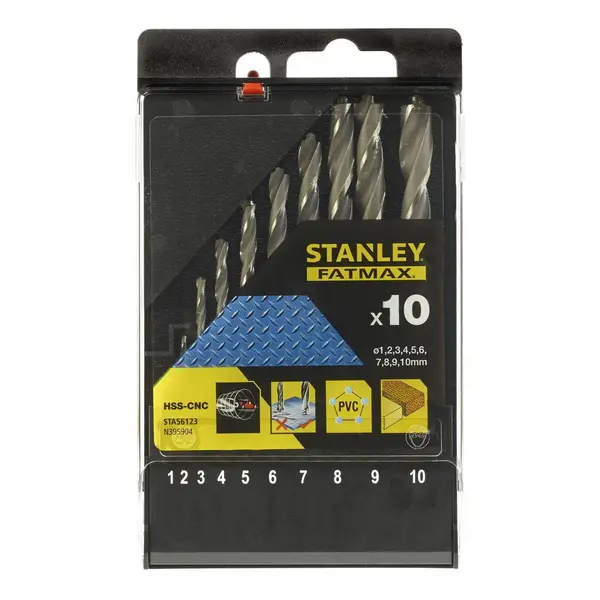 image of Stanley Fatmax 10Pc Bullet Metal Drill Bit Set -STA56123-XJ