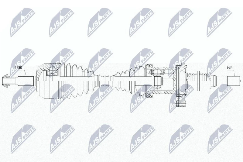Image of NTY NPW-WW-266 Drive shaft 7-Speed Dual-Clutch Transmission, Front Axle Right Drive Shaft (13)