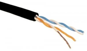 Image of Labgear 2 Pair 4 Core Round Black CW1308 Telephone Cable - 1 Meter