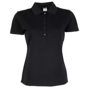 image of Tee Jays Womens/Ladies Luxury Stretch Short Sleeve Polo Shirt (2XL) (Black)