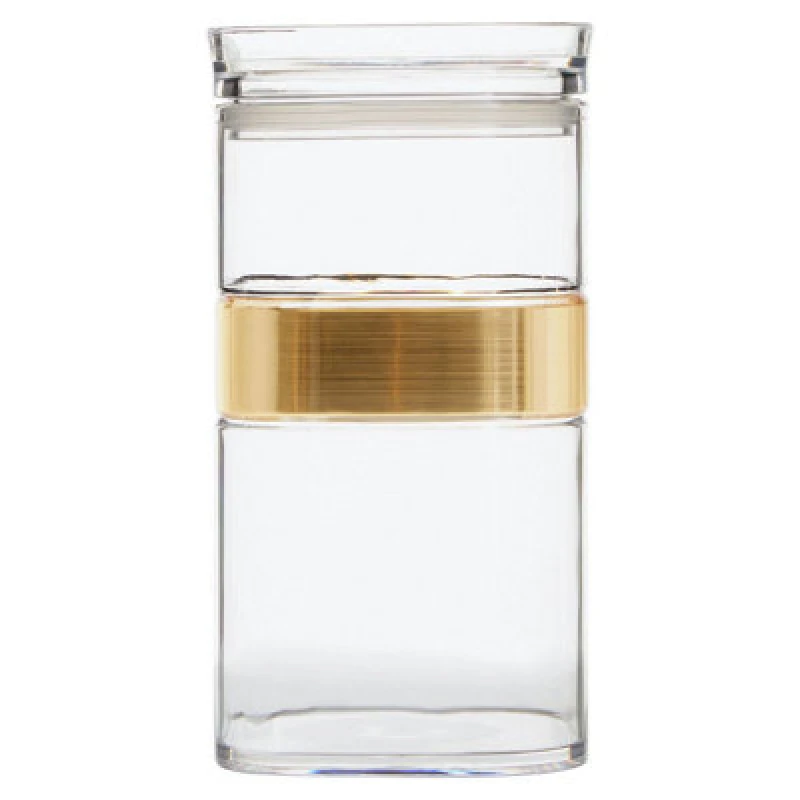 Image of Premier Housewares Clear Kitchen Storage Jar with Airtight Lid, Tea Coffee & Sugar Canister, Square Kitchen Jar for Storage Clear