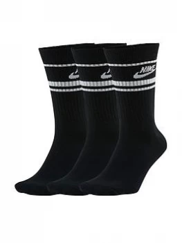 Image of Nike Essential Crew Socks - Black, Size L, Men
