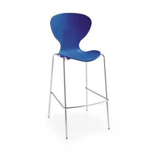 Image of Sienna one piece stool with chrome legs (pack of 2) - blue