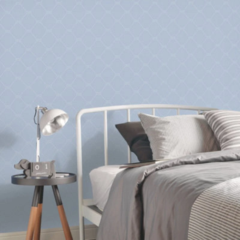 Image of Galerie Deauville 2 Sky Blue White Nautical Rope Smooth Wallpaper