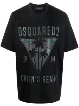 Image of DSQUARED2 D2 Caten's Beach Slouch T-Shirt Black