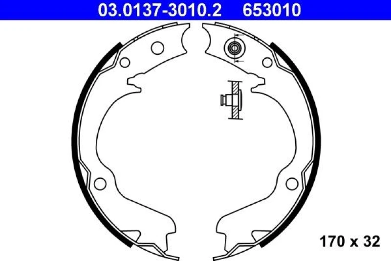 Image of ATE 03.0137-3010.2 Handbrake Shoes without lever Brake Shoe Set,parking brake (1419)