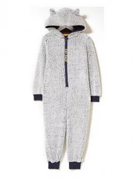 Image of FatFace Boys Wolf All In One - Navy, Size 9-10 Years