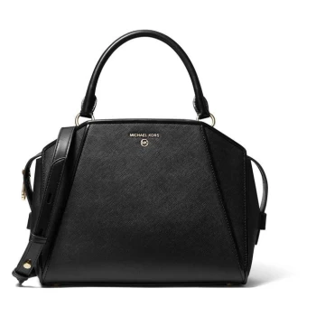 Image of Michael Kors CleoSaff Satchel Bag Womens - Black 001