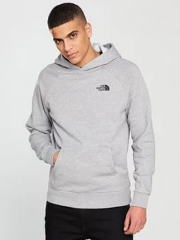 Image of The North Face Raglan Red Box Hoodie Light Grey Heather Size L Men