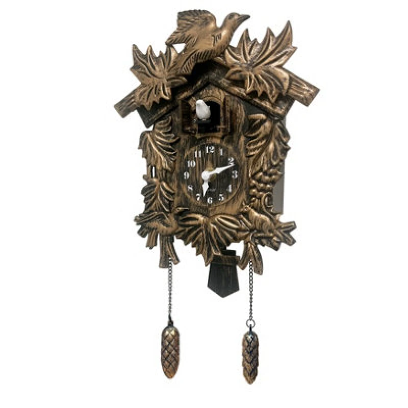 Image of Walplus Brown Vintage Cuckoo Wall Clock - Swinging Pendulum, And Classic Design Wall Clock For Bedroom, Livingroom And Kitchen