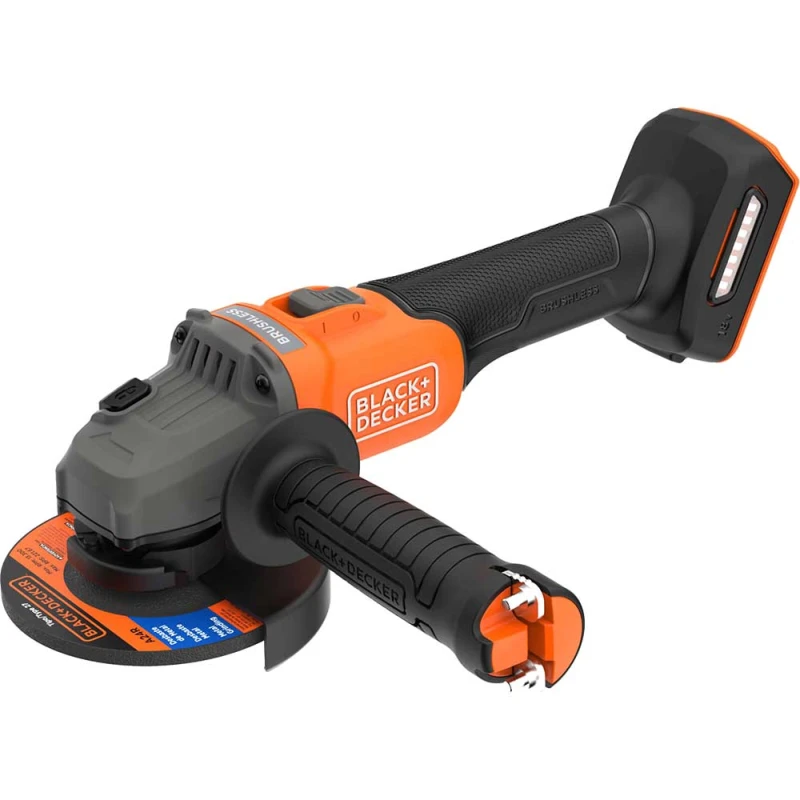 Image of Black and Decker BCG6L8 18v Cordless Brushless Angle Grinder 115mm BCG6L8N Batteries: No Batteries