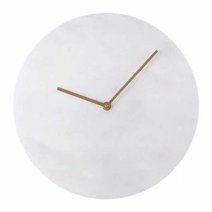 image of Premier Housewares Lamonte Marble Wall Clock 30cm, White