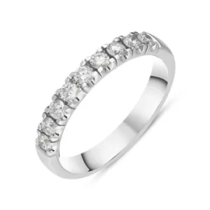 image of Platinum Diamond Nine Stone Half Eternity Ring