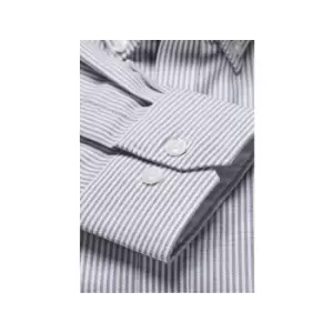 image of Brook Taverner Mens Lawrence Oxford Formal Shirt (36) (Silver Grey Stripe)