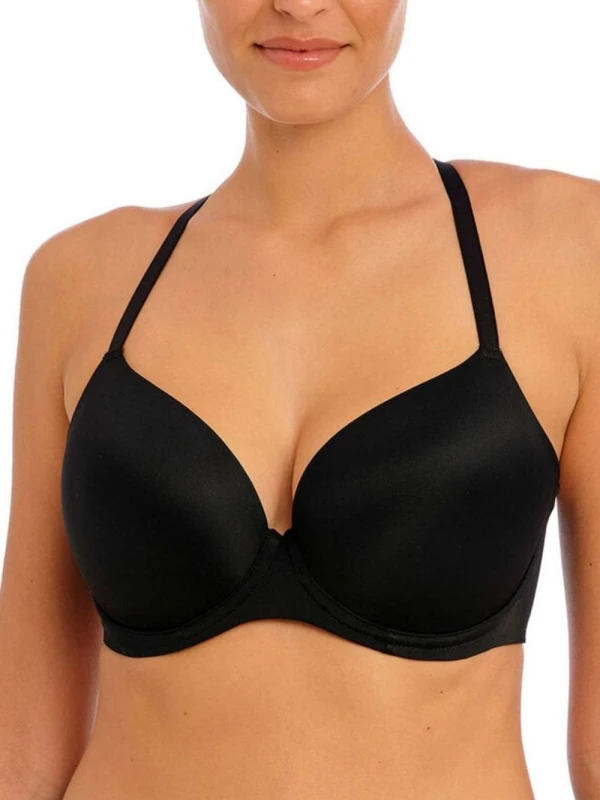 Image of Freya Womens underwired t-shirt molded bra Freya Undetected Noir Female 95H