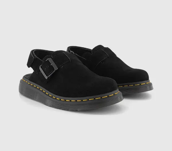 Image of Dr Martens Black Eh Suede Jorge Ii Suede Slingback Mules Black Female 5 203879UK