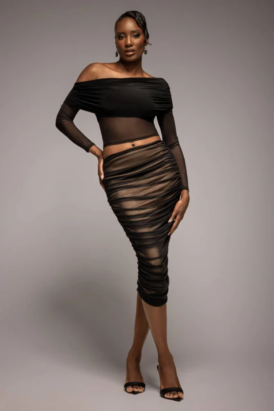 Image of Goddiva Womens skirt Goddiva Midi Noir Female L