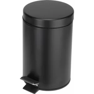 image of 5L Litre Pedal Bin Soft Close Wastebin Matt Black Bathroom Luxury Accessory